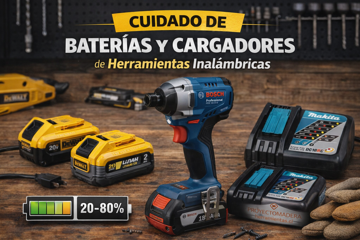 "Guía completa: Uso correcto de baterías y cargadores para herramientas inalámbricas-proyectomadera.chile"