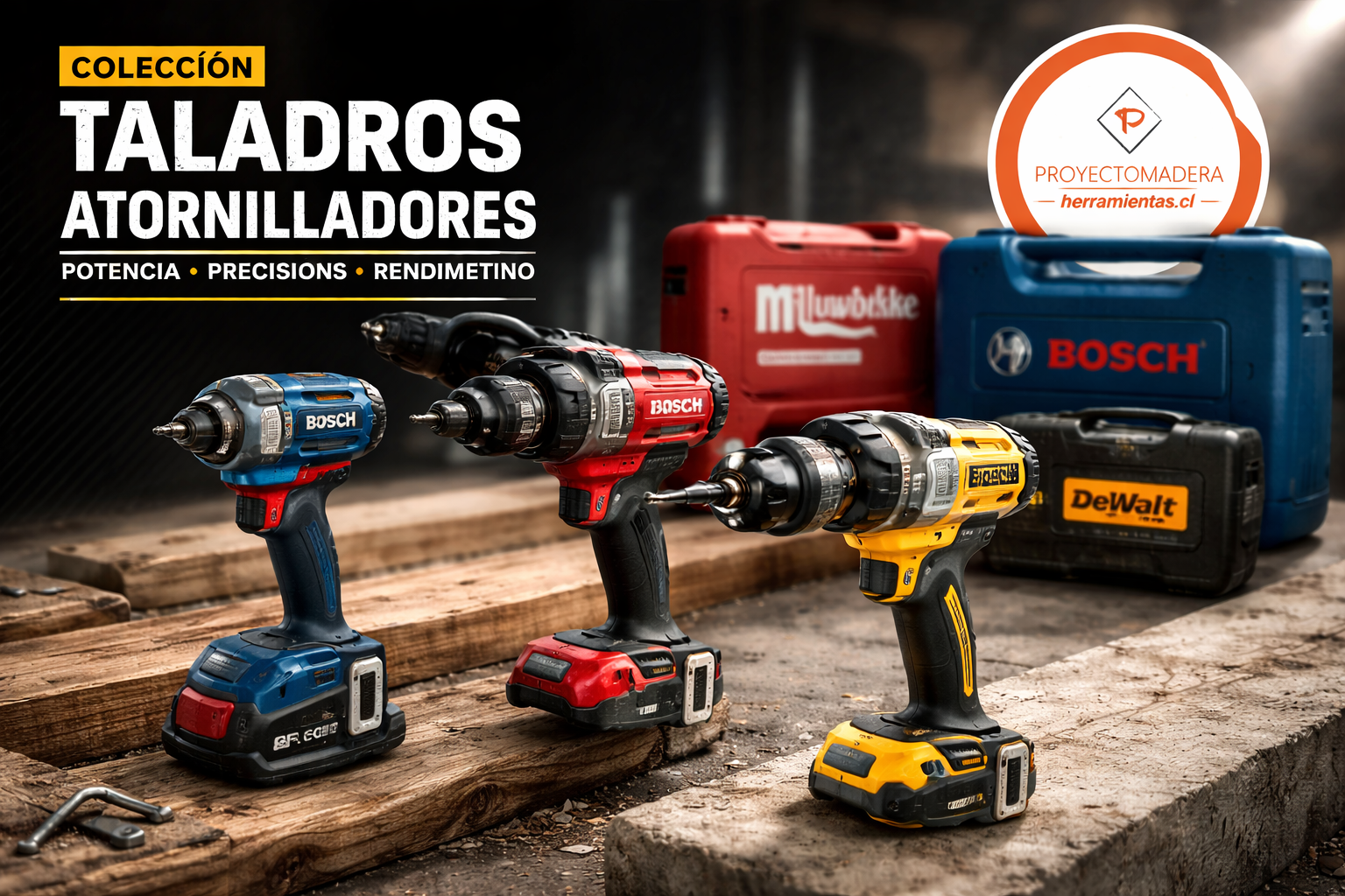 Taladros y Atornilladores DeWalt, Bosch, Milwaukee 20V | Originales