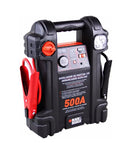 Arrancador auxiliar de batería Black+Decker JS500S 500A 12V con linterna LED y pinzas de alta resistencia