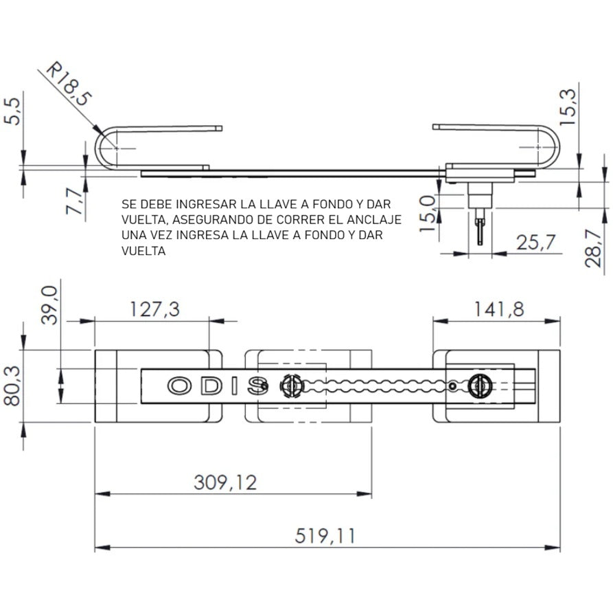Candado Para Container Odis Desmontable INOX | Alta Seguridad Anticorte para Contenedores y Camiones
