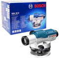 Equipo de nivelación Bosch GOL 32 Professional fuera de su caja original de fábrica en fondo blanco

