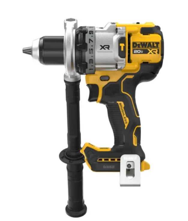 Taladro percutor inalambrico DeWalt DCD1007B-B3 20V MAX XR brushless 1/2 pulgada con mango lateral