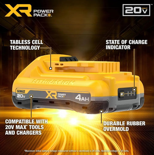 Batería DeWalt 20V 4.0Ah XR Powerpack DCB2104 | Mayor Autonomía y Potencia Profesional