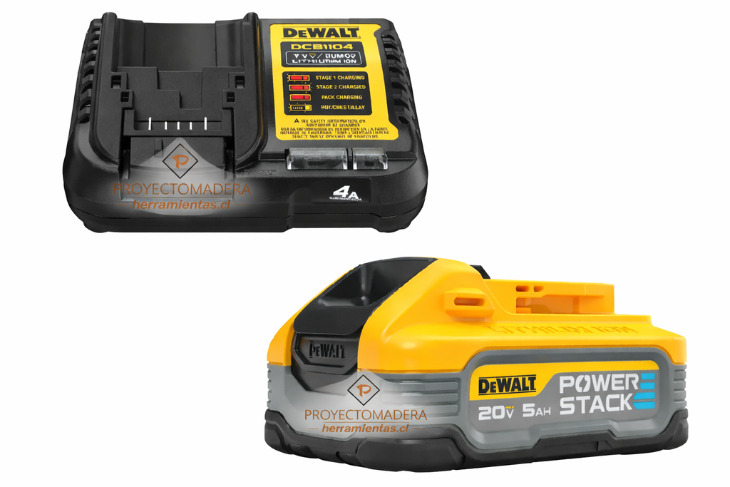 Cargador Carga Rápida Dcb1104 + Batería Power Stack 5 Ah 20v Dewalt