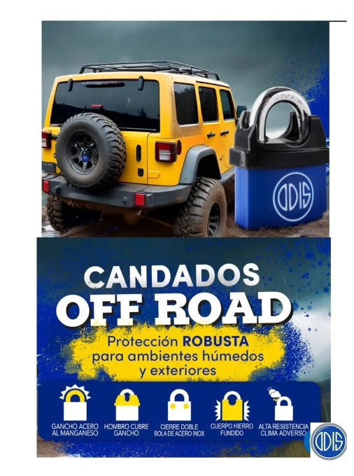 Candado + Cadena Odis para Rueda de Repuesto | Acero Manganeso 10mm, 1.4m, Antirrobo Off Road