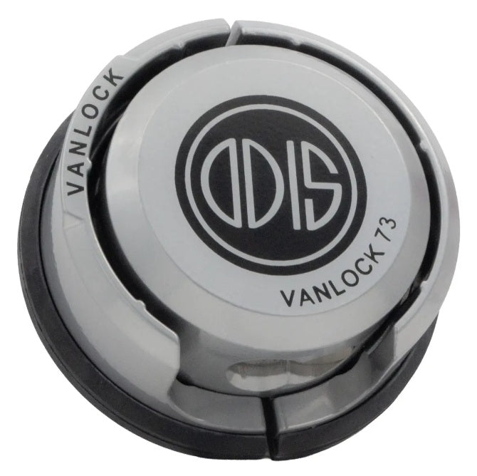 Candado de seguridad Odis Vanlock 73 compacto gris cerrado vista frontal - Proyecto Madera