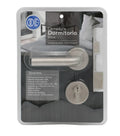 Empaque de cerradura de embutir Odis 102 para dormitorio con manilla reversible 2380 en acabado acero inoxidable gris y cilindro europerfil