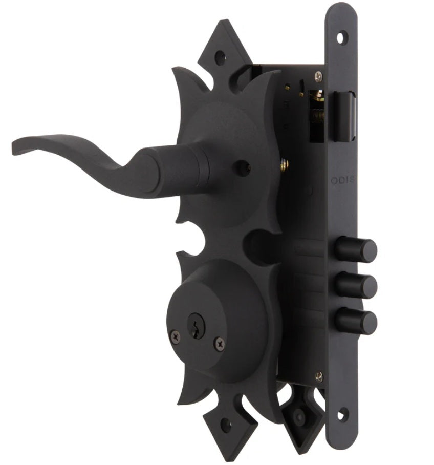 Cerradura Odis 216 Colonial Negra – Seguridad Total + Manilla Reversible | Ideal Puertas Acceso