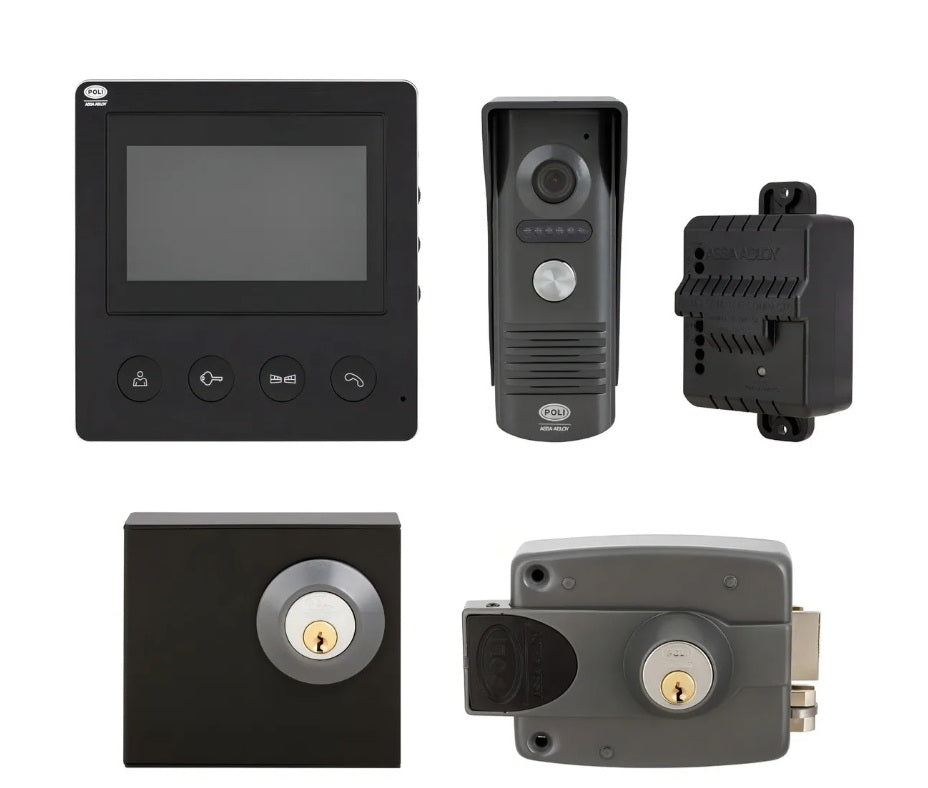 Chapa Eléctrica Poli 3010 + Video Portero con Cámara | Kit Completo Seguridad Hogar