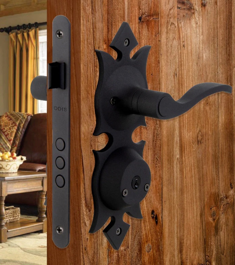Cerradura Odis 216 Colonial Negra – Seguridad Total + Manilla Reversible | Ideal Puertas Acceso