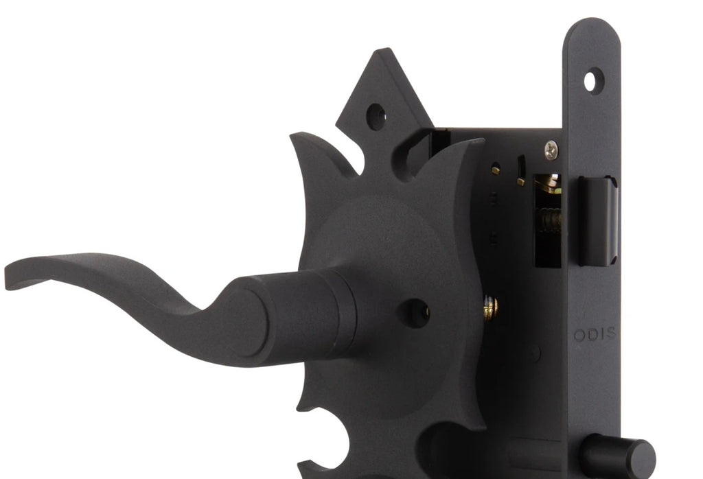 Cerradura Odis 216 Colonial Negra – Seguridad Total + Manilla Reversible | Ideal Puertas Acceso