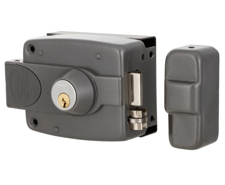 Cerradura Poli Eléctrica 3010-32 Acceso Reja Y Portón, Gris