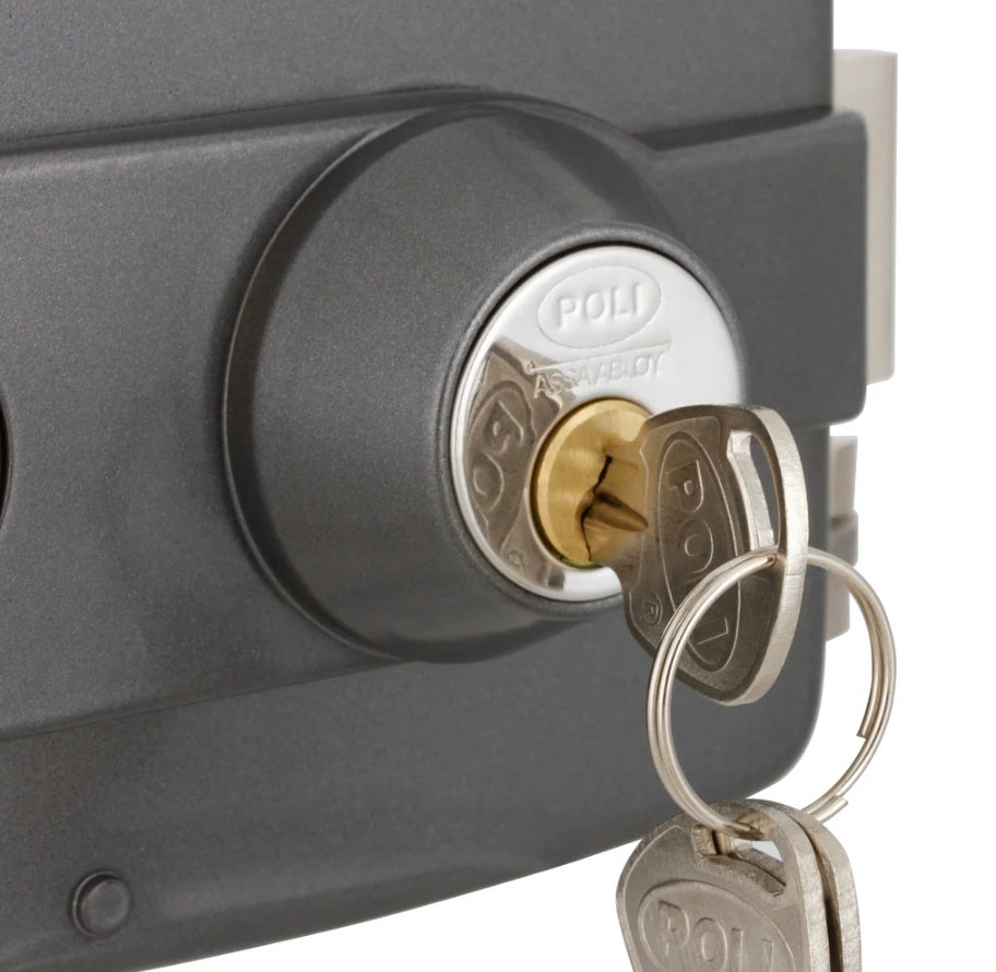 Cerradura Poli Eléctrica 3010-32 Acceso Reja Y Portón, Gris