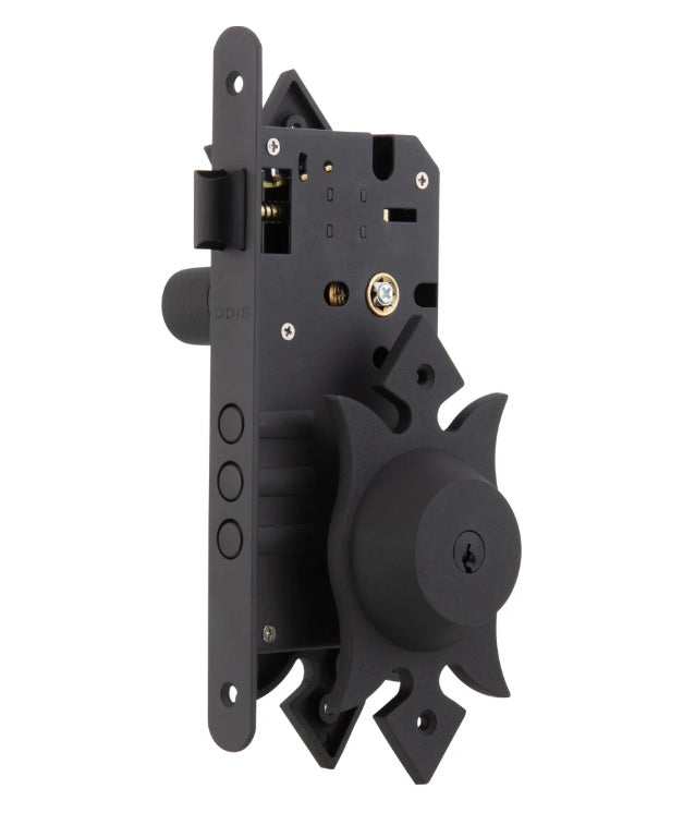 Cerradura Odis 216 Colonial Negra – Seguridad Total + Manilla Reversible | Ideal Puertas Acceso