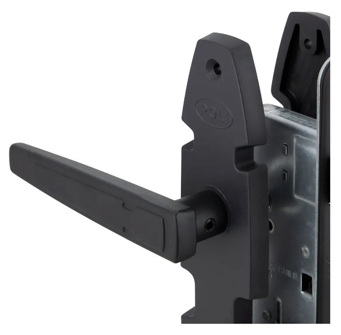 Cerradura Embutida Nórdica Oval B40 Poli Oficina/dormitorio Negro