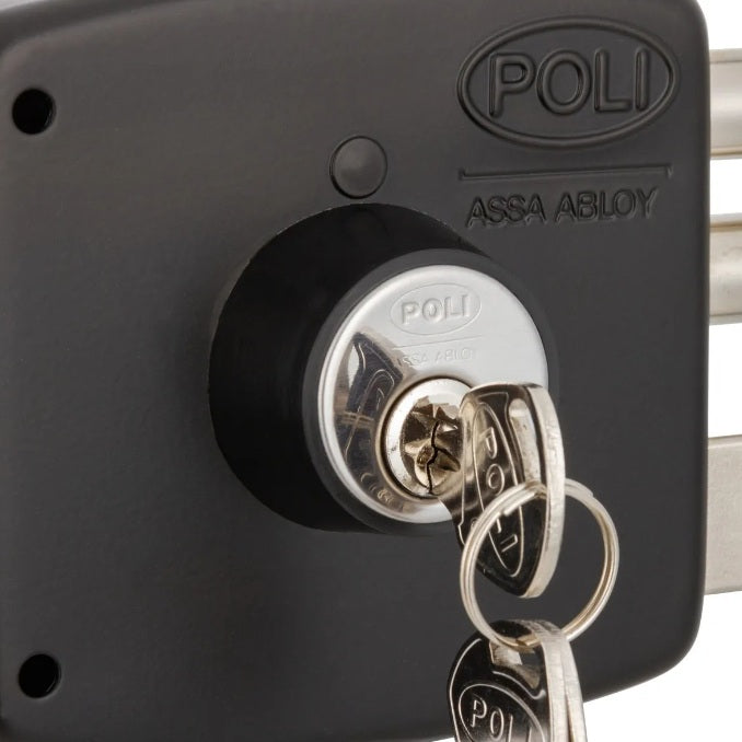 Cerradura Chapa Sobreponer Acceso Principal Y Reja Con Bandera Poli