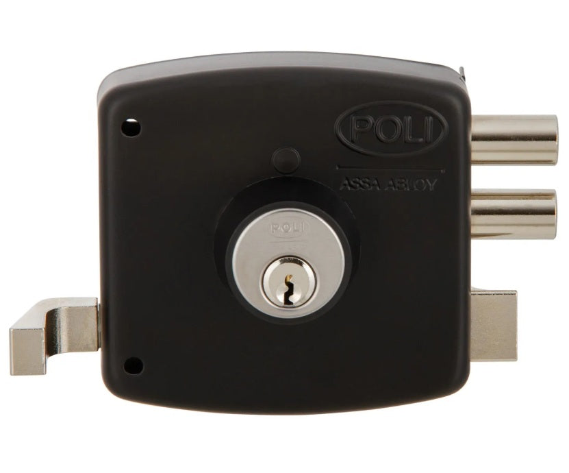 Cerradura Chapa Sobreponer Acceso Principal Y Reja Con Bandera Poli