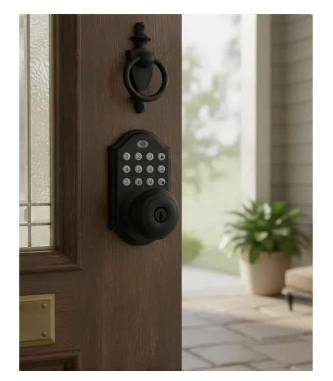 "CERRADURA ODIS DIGITAL 5500- MOSTRADA EN LA PUERTA-PROYECTO MADERA CHILE