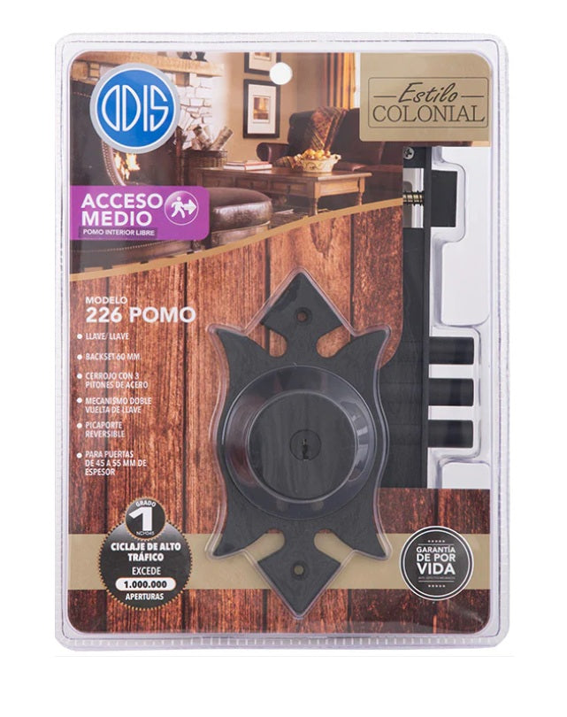 Cerradura Colonial De Embutir Odis 226 Pomo - Medio Acceso Exterior