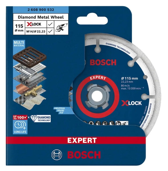 Disco Diamantado Bosch Expert Para Cortar Metales 115mm X‑LOCK