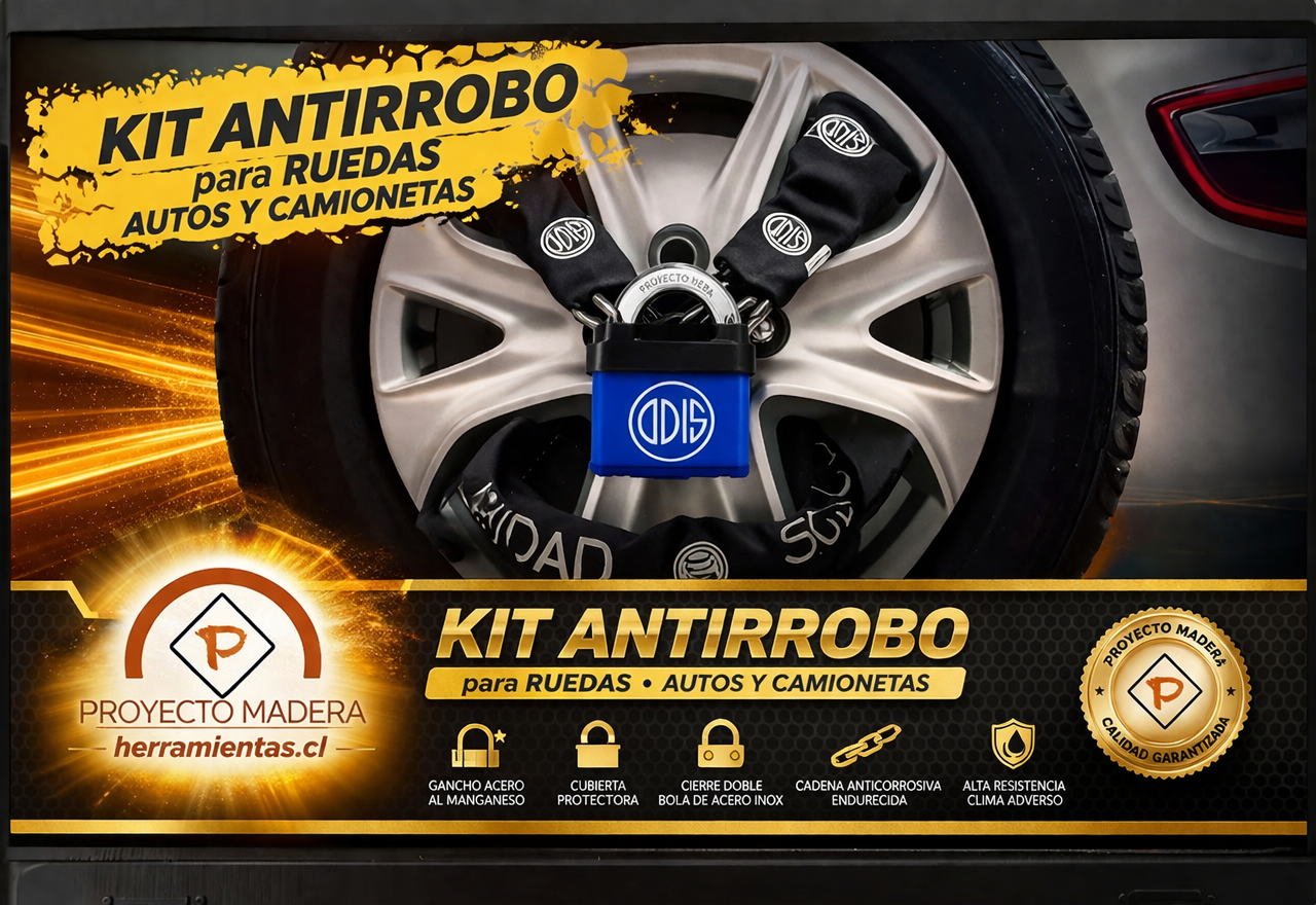 Candado + Cadena Odis para Rueda de Repuesto | Acero Manganeso 10mm, 1.4m, Antirrobo Off Road