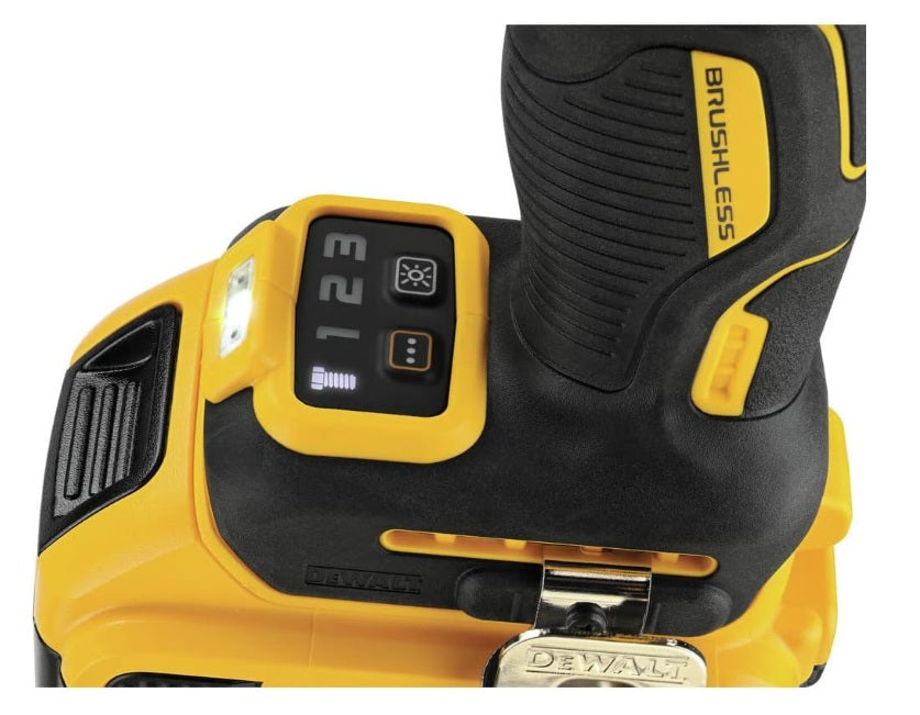 Panel de control de velocidad y luz LED en base de llave de impacto DeWalt DCF892B
