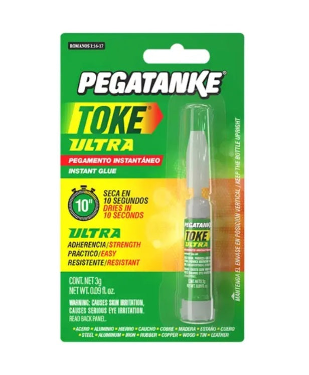 "Blister Pegatanke Toke Ultra 3g pegamiento instantáneo transparente de venta en Proyecto Madera Chile."
