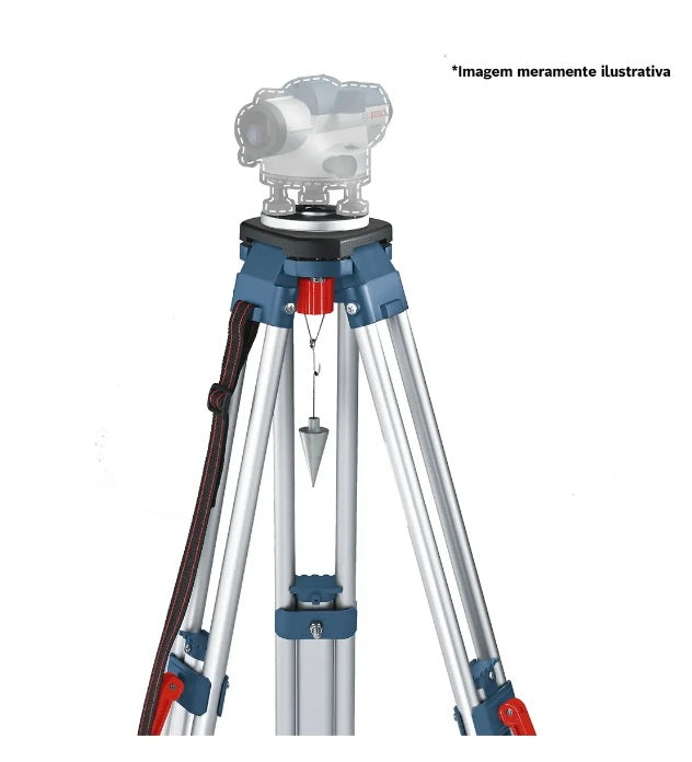 Trípode Bosch BT 160 en uso profesional con nivel óptico en terreno de construcción – Proyecto Madera